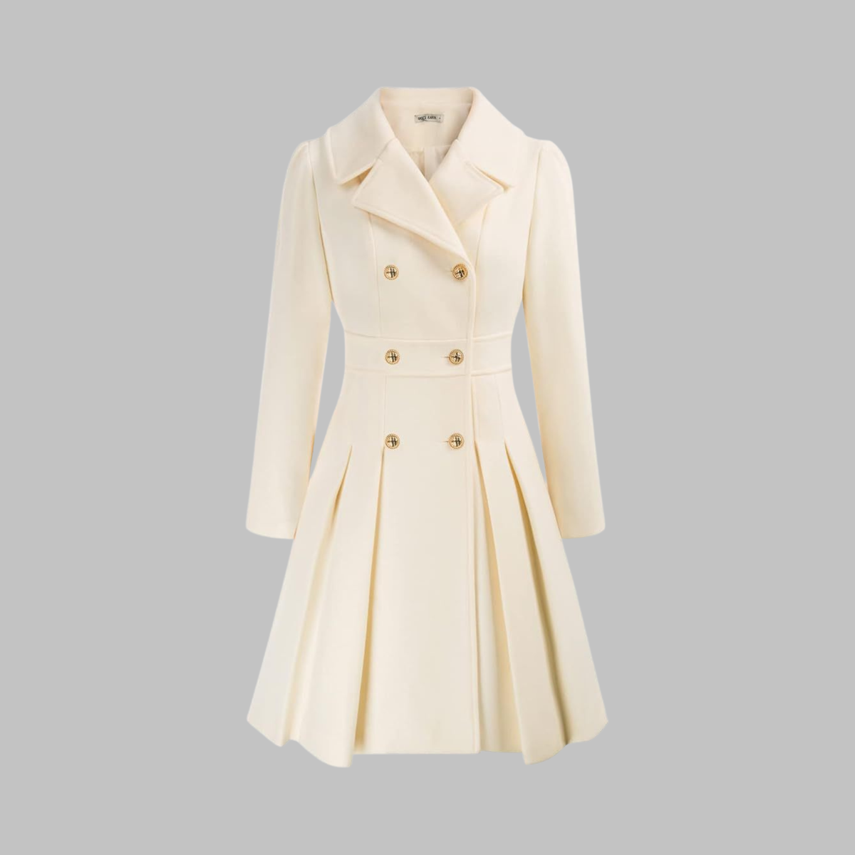 Classic-Style Double-Breasted Long-Sleeve Coat – Office, Casual