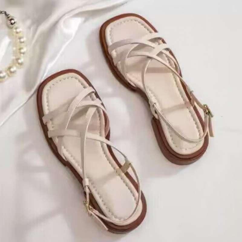 Brown Italian Leather Strap Sandals Women UK – Smart Casual Holiday Wear Evening Footwear