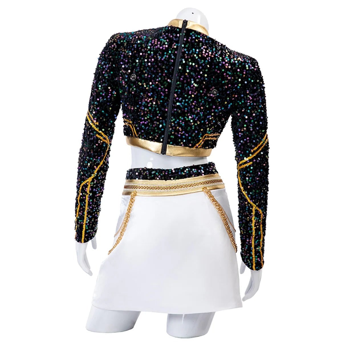 Cheerleader Costume Two-Piece Set with Crop Top and Pleated Skirt – Halloween, Cosplay