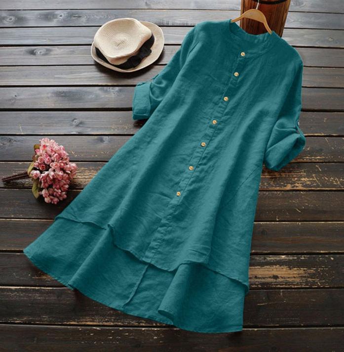 Cotton-Linen Button-Up Shirt for Casual Wear - Lightweight and Breathable