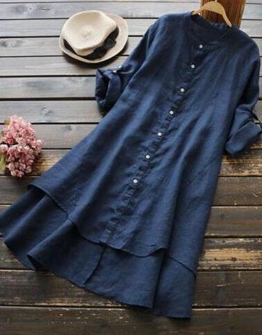 Cotton-Linen Button-Up Shirt for Casual Wear - Lightweight and Breathable