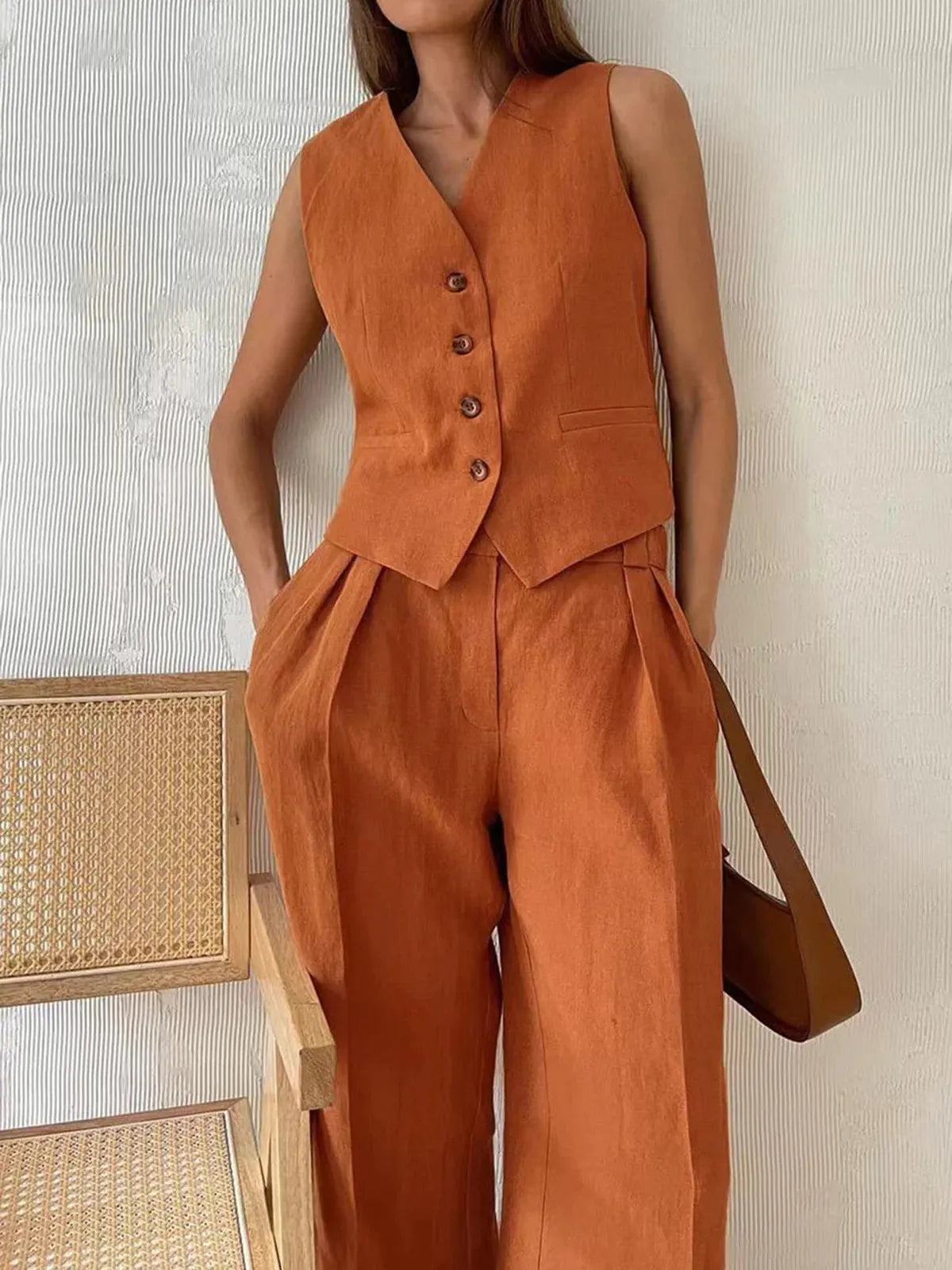 Cotton Linen Co-Ord Set for Women UK – Summer Outfit Wedding Guest Outfit & Holiday Wear