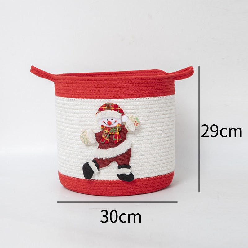 Decorative Storage Basket with Christmas Motif – Holiday Decor, Home Organization