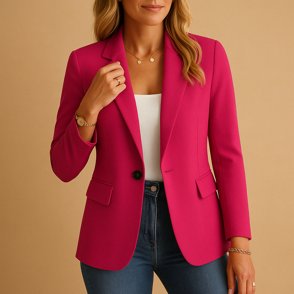 Fitted Women's Blazer - Tailored Stretch Fabric - Versatile for Smart and Casual Outfits - Perfect for Work or Events