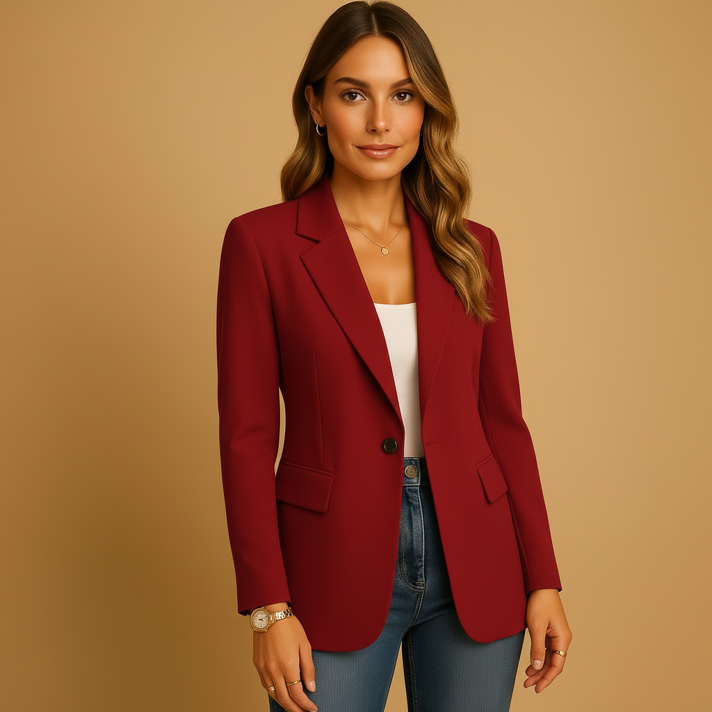 Fitted Women's Blazer - Tailored Stretch Fabric - Versatile for Smart and Casual Outfits - Perfect for Work or Events