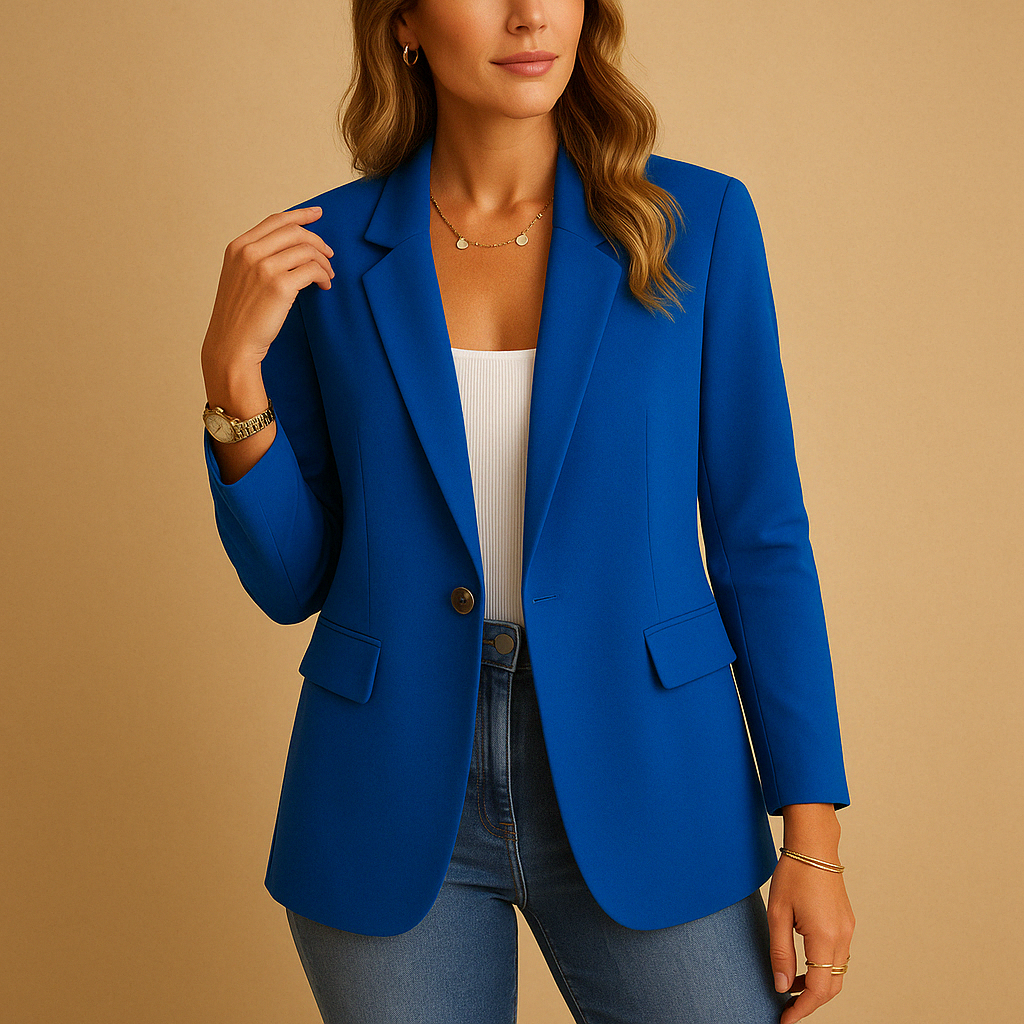 Fitted Women's Blazer - Tailored Stretch Fabric - Versatile for Smart and Casual Outfits - Perfect for Work or Events