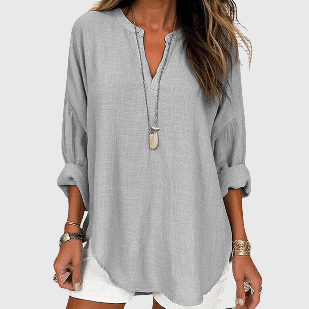 Flowy White Beach Shirt for Women UK – Holiday Wear Brunch Smart Casual