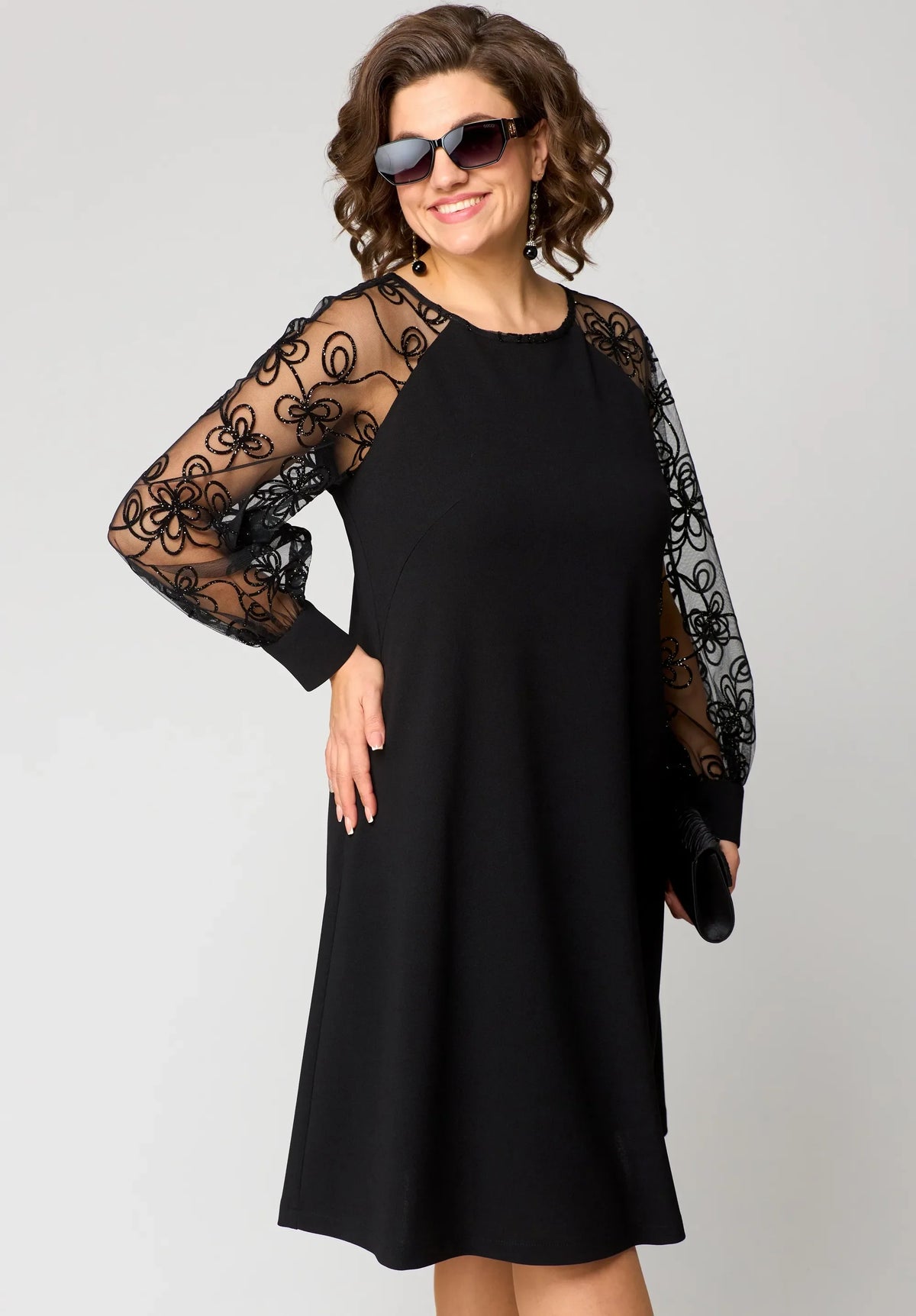 Lace Overlay Elegant Dress for Women - Perfect for Formal Events and Parties