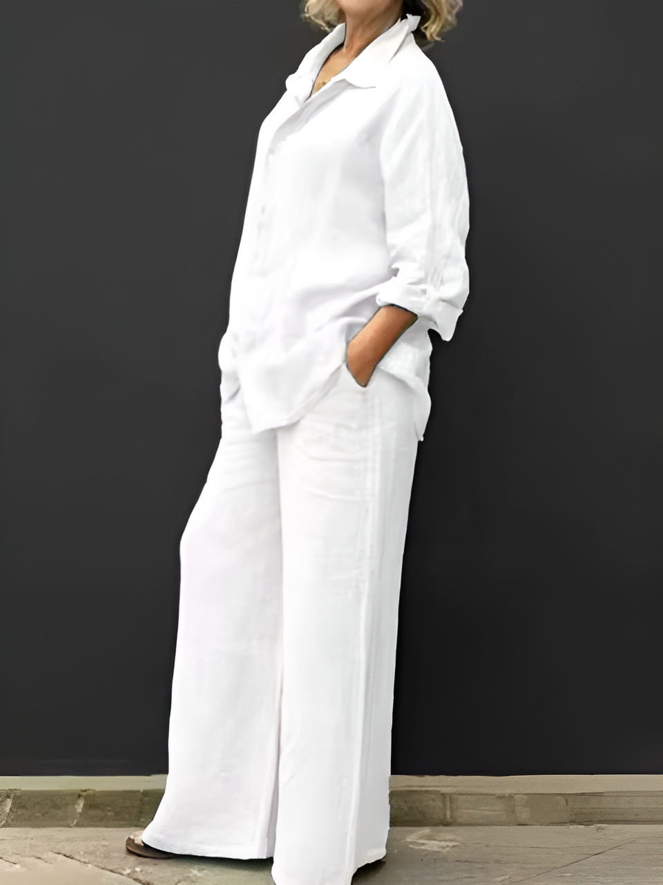 Linen Shirt Suit for Women - Casual Summer Outfit in Lightweight Fabric