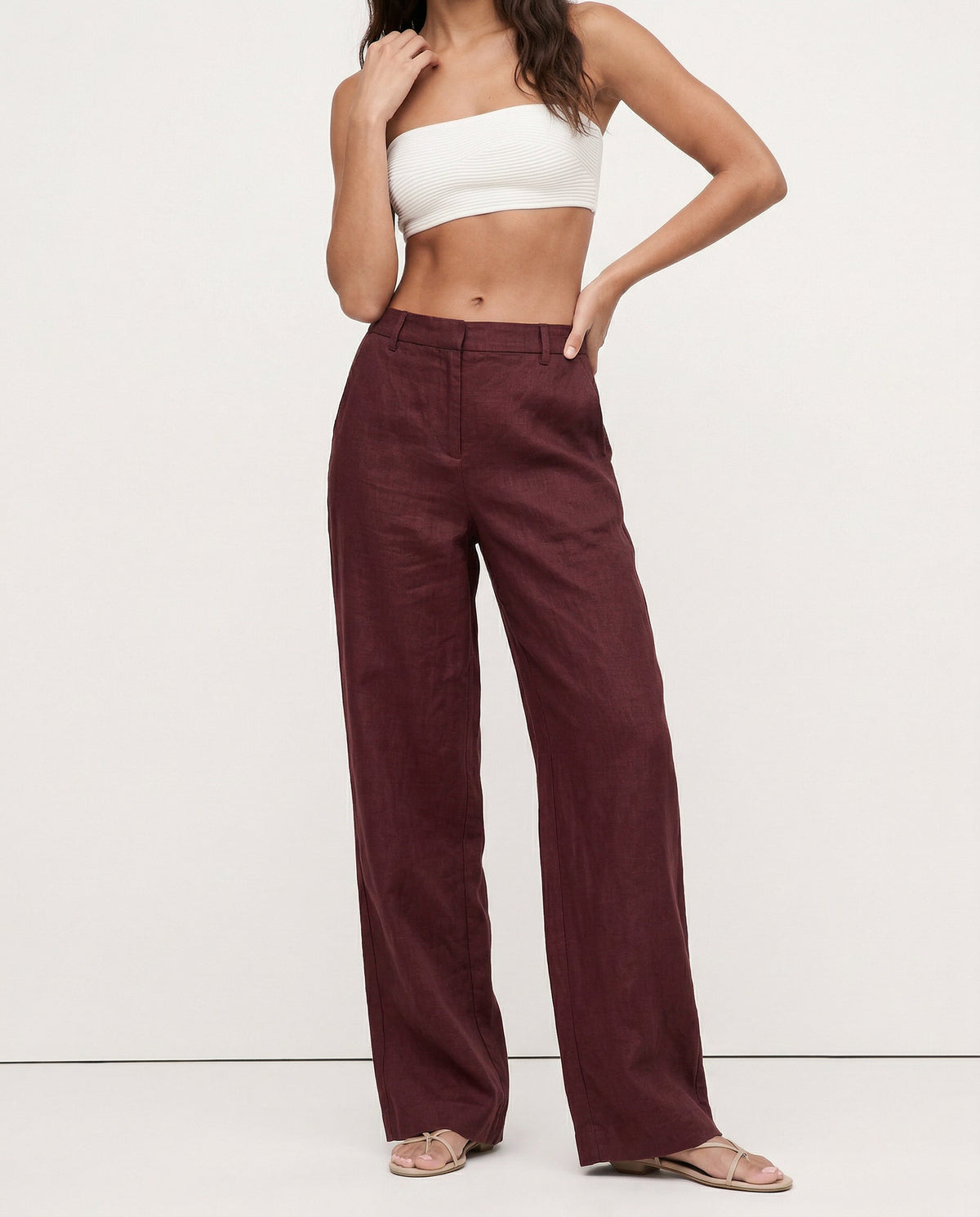 Linen Wide-Leg Trousers for Women - Comfortable Summer Pants in Classic Fit