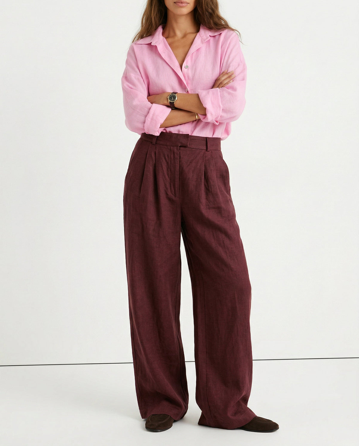 Linen Wide-Leg Trousers for Women - Comfortable Summer Pants in Classic Fit