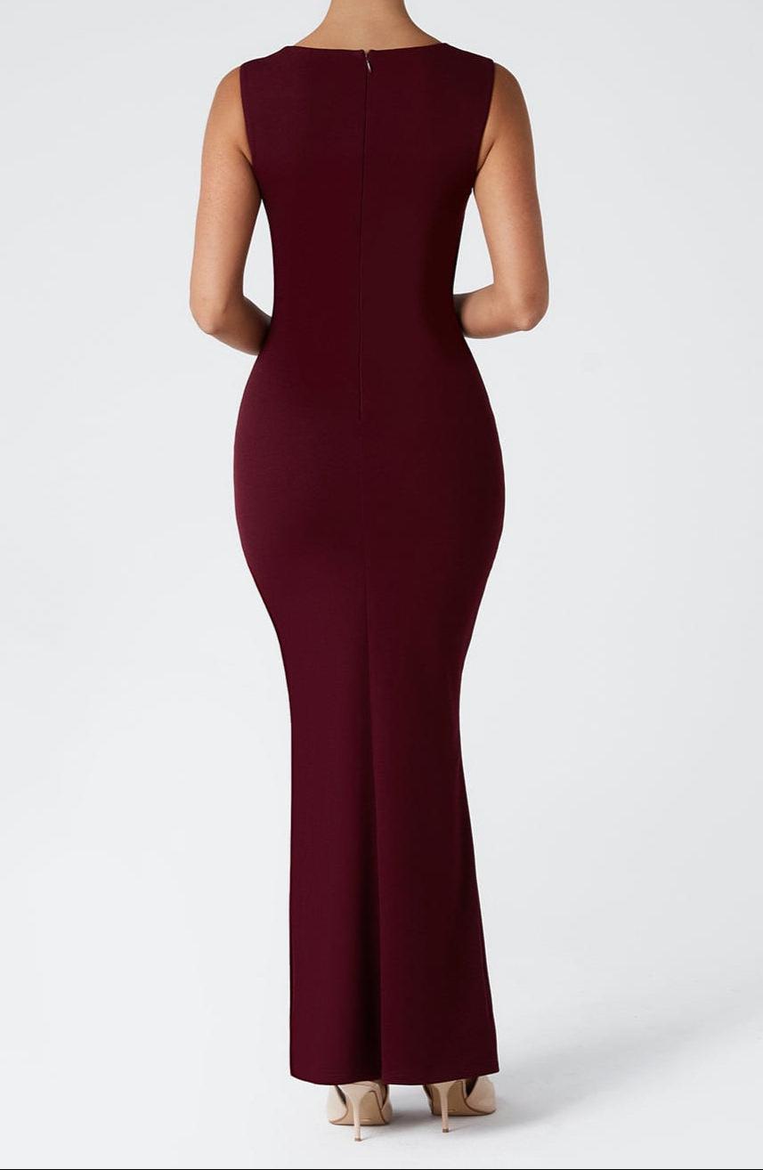 Maxi Dress Cherry Lacquer - Elegant Long Dress for Casual or Formal Wear