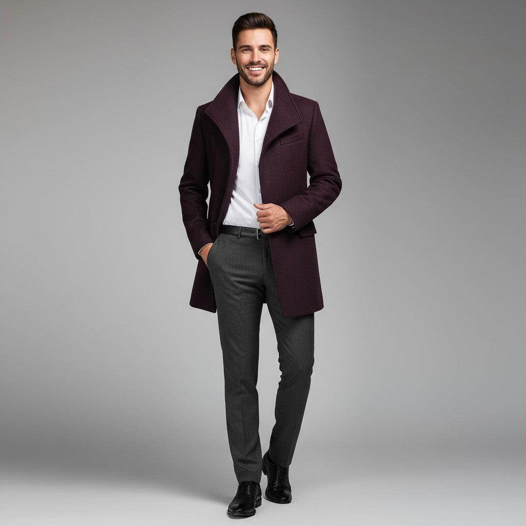 Men's Classic Wool Overcoat | Warm, Stylish Outerwear for Formal and Casual Occasions