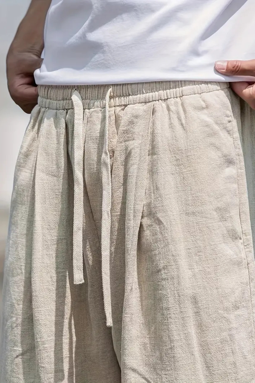 Khaki Wide Leg Men's Trousers UK – Smart Casual & Holiday Wear