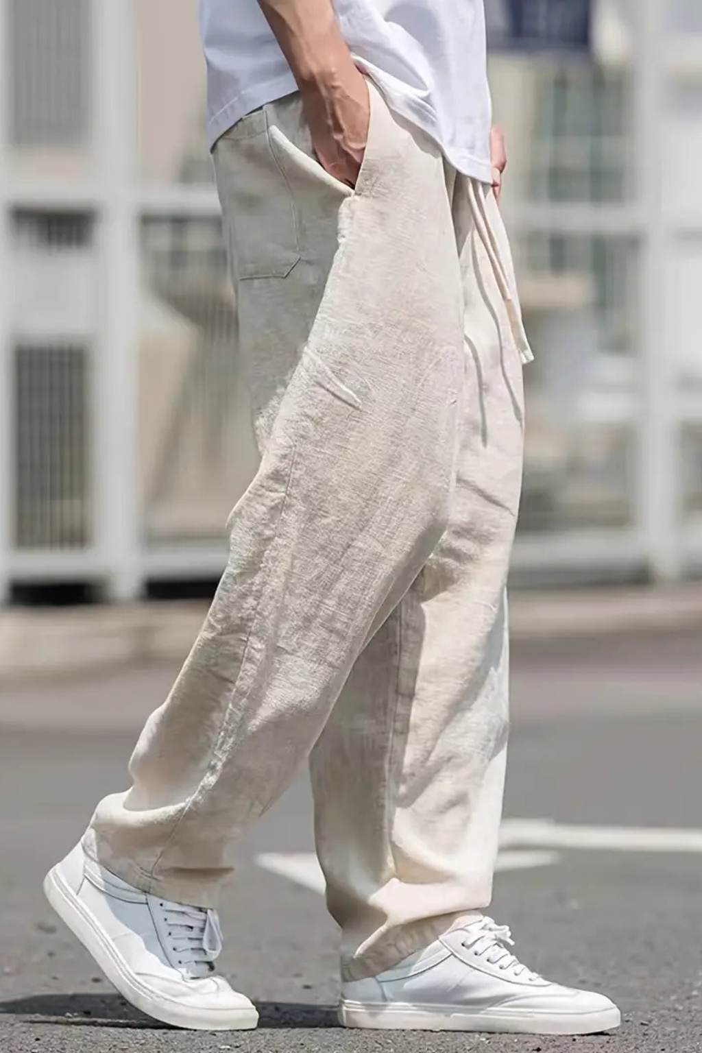 Khaki Wide Leg Men's Trousers UK – Smart Casual & Holiday Wear