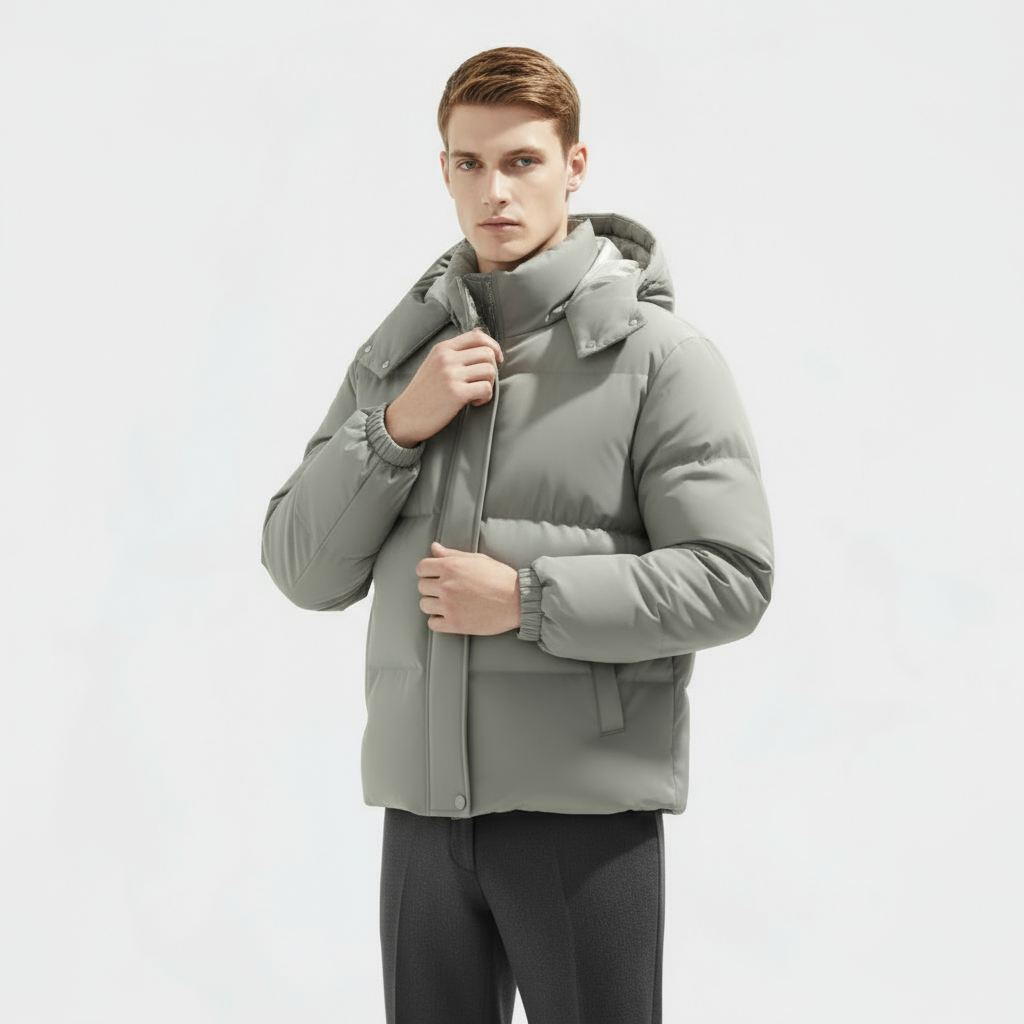 Men's Insulated Puffer Winter Jacket - Waterproof Parka for Cold Weather Outdoor Activities
