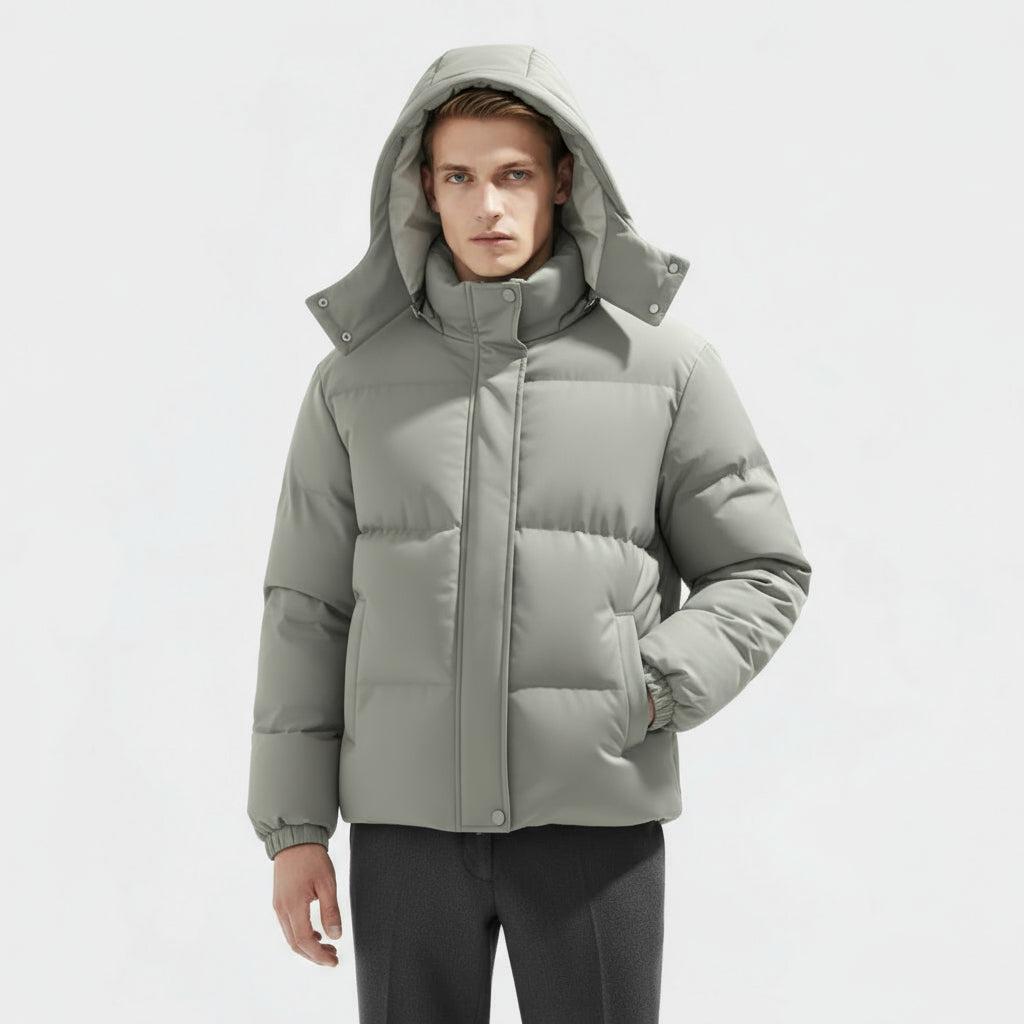 Men's Insulated Puffer Winter Jacket - Waterproof Parka for Cold Weather Outdoor Activities