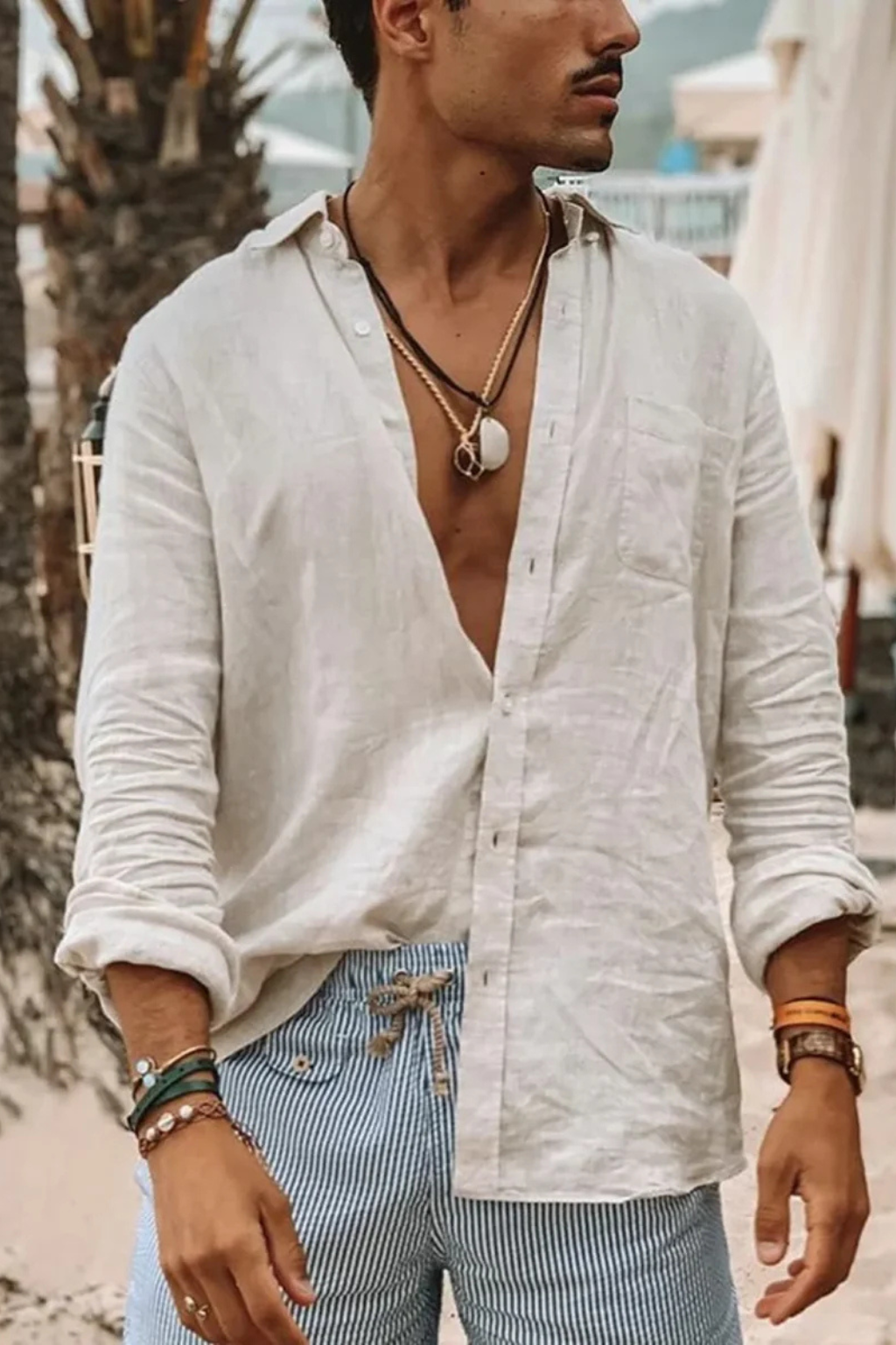 Linen Long Sleeve Men's Shirt UK – Smart Casual & Holiday & Resort Wear