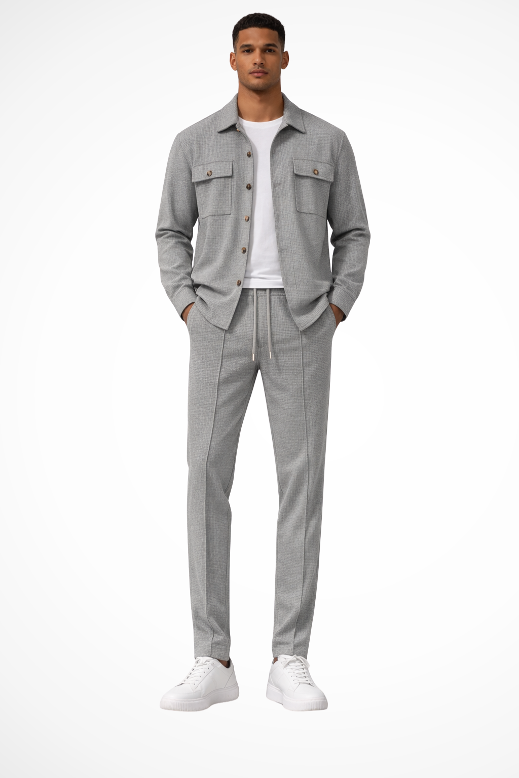 Long Sleeve Men's Shirt And Straight Leg Trousers Set UK – Smart Casual & Holiday Wear