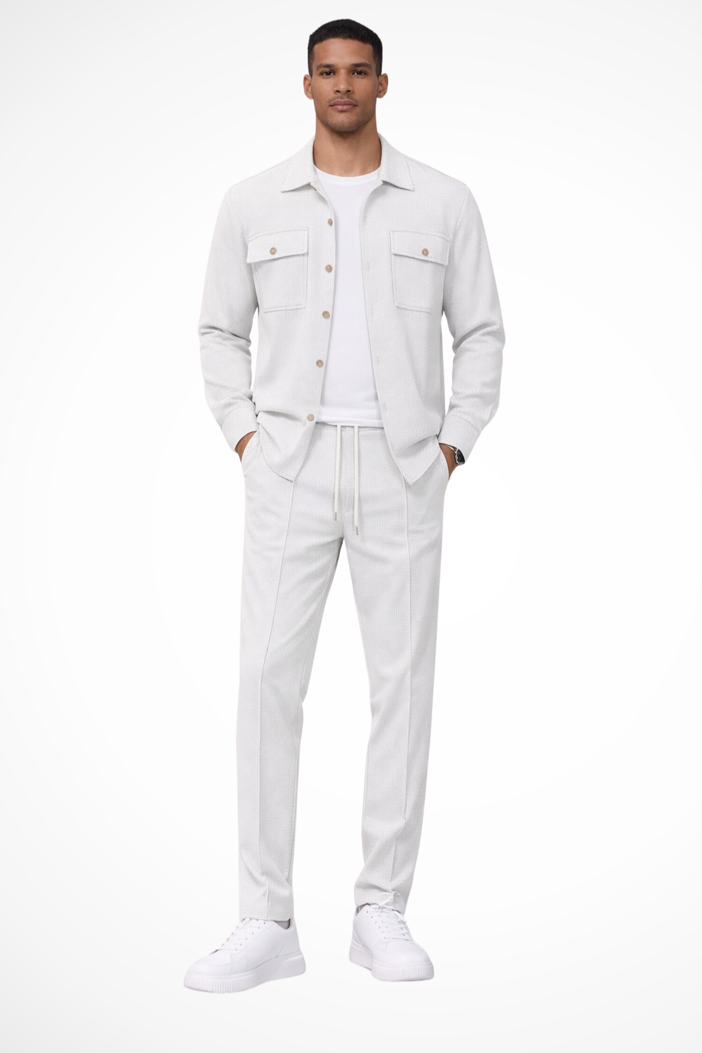 Long Sleeve Men's Shirt And Straight Leg Trousers Set UK – Smart Casual & Holiday Wear
