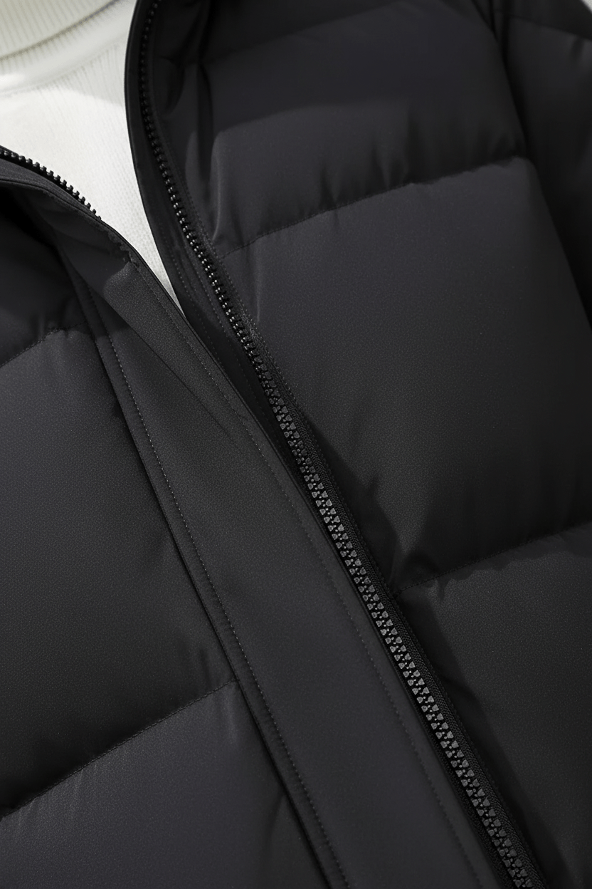 Men's Quilted Hooded Puffer Coat - Relaxed Fit, Warm Insulation for Casual Wear