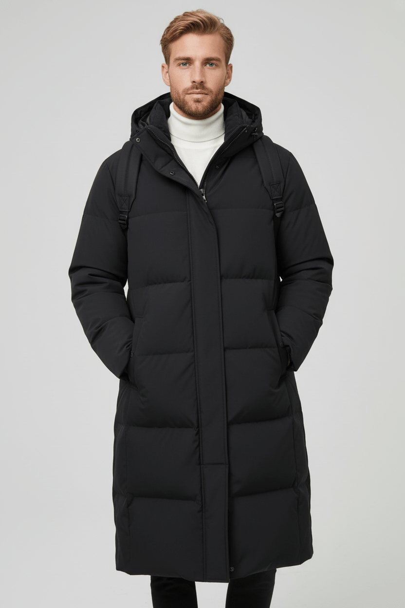 Men's Quilted Hooded Puffer Coat - Relaxed Fit, Warm Insulation for Casual Wear XXL