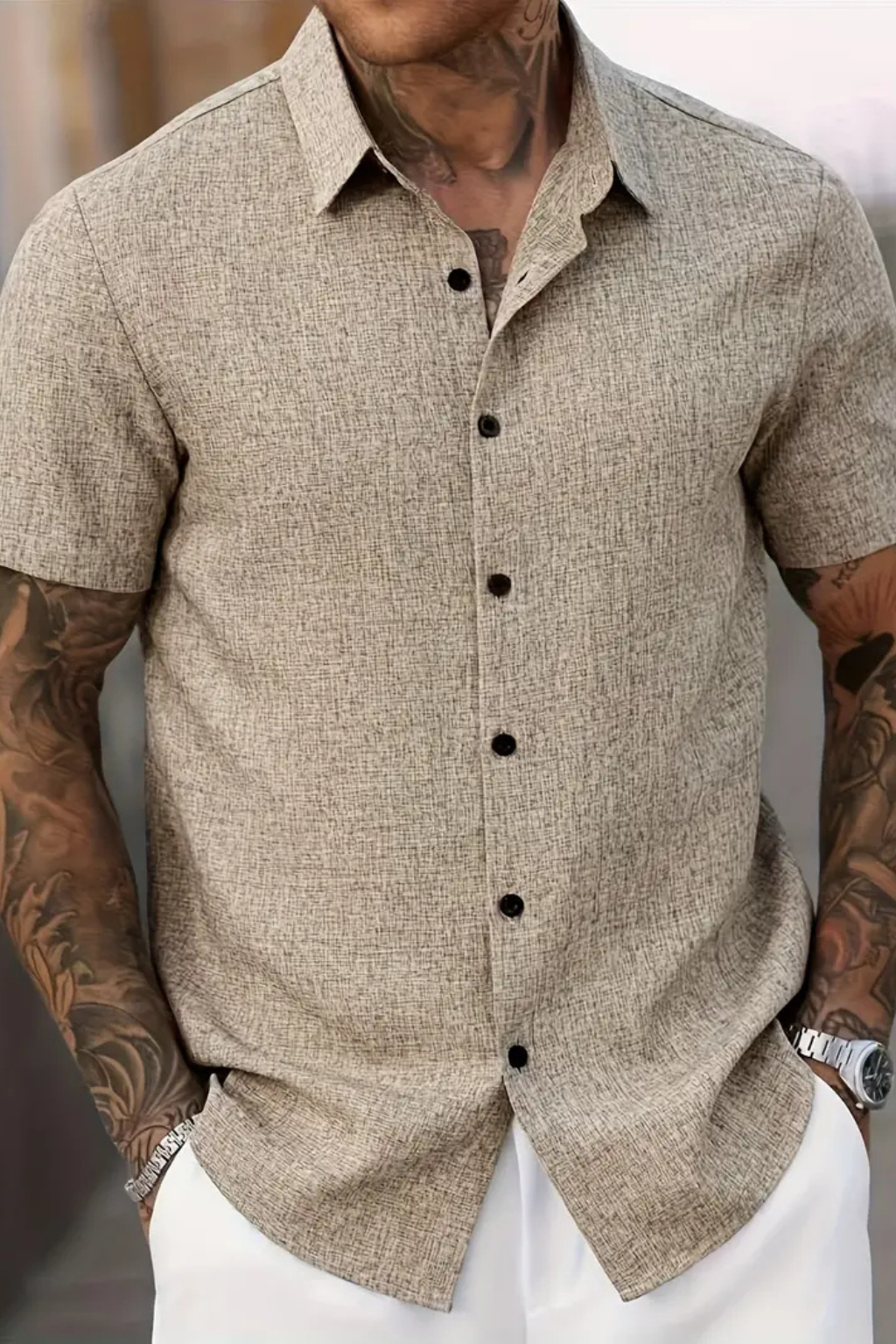 Cotton Short Sleeve Men's Shirt UK – Smart Casual & Holiday & Resort Wear