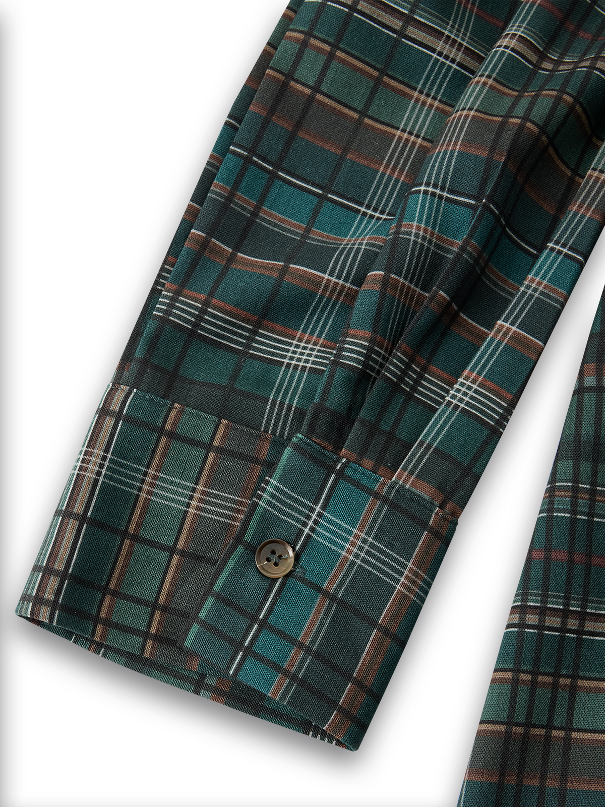Plaid Maxi Dress with Lapel Collar - Women's Single-Breasted Shirt Style