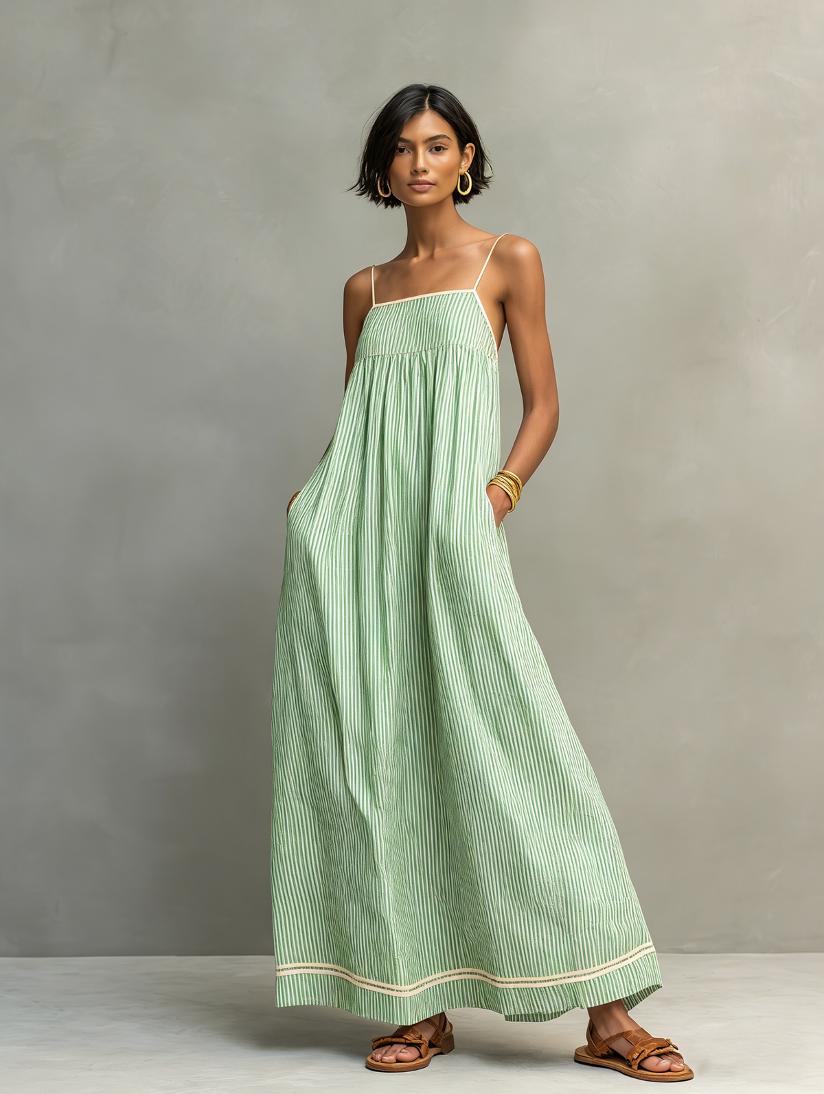 Red Minimalist Striped Maxi Dress Women UK – Wedding Guest Garden Party Evening Gown, Cocktail