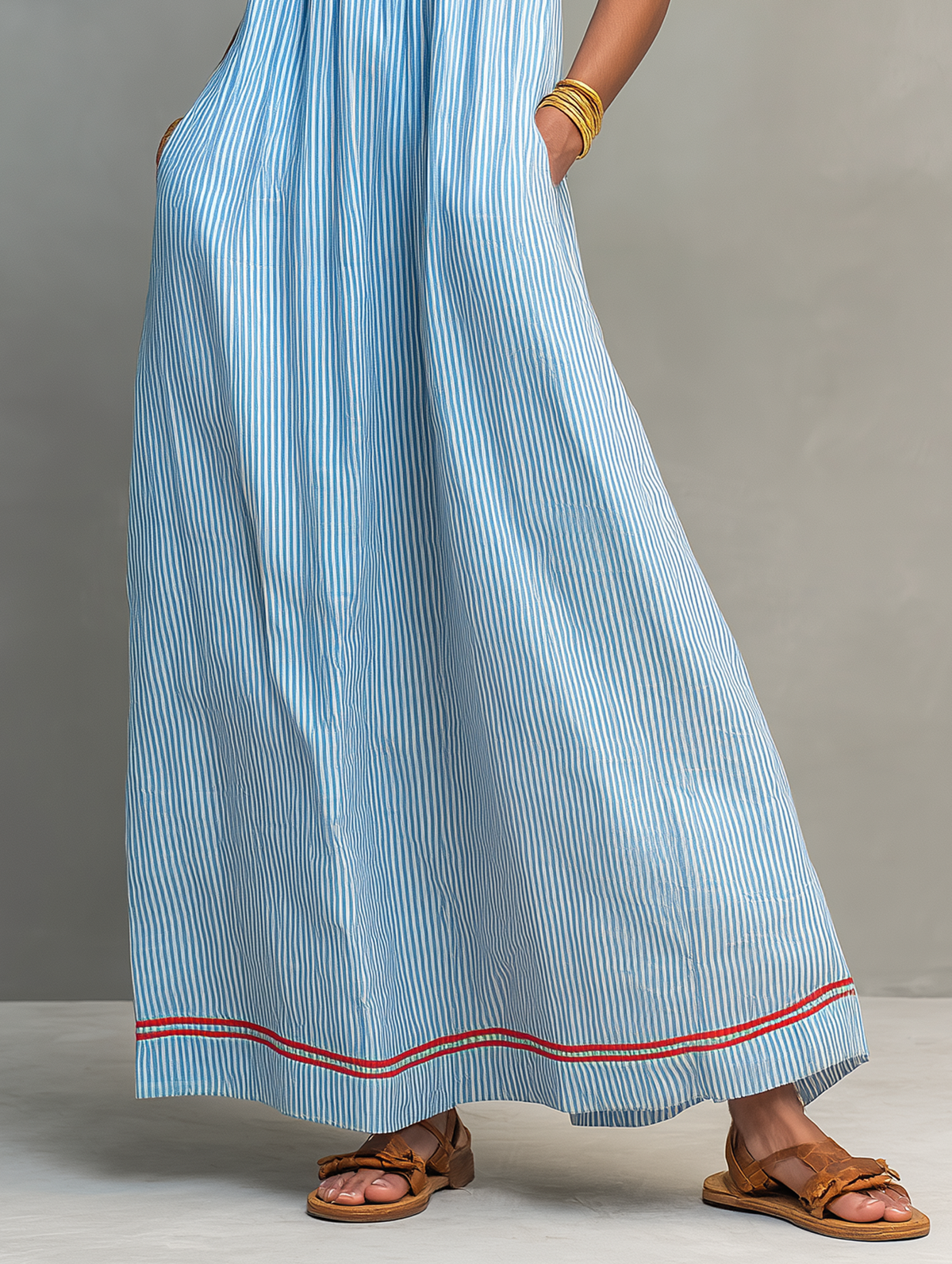 Red Minimalist Striped Maxi Dress Women UK – Wedding Guest Garden Party Evening Gown, Cocktail
