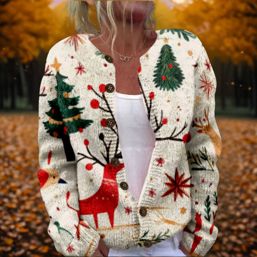 Reindeer Cardigan – Cozy Winter Wear, Stylish Layering