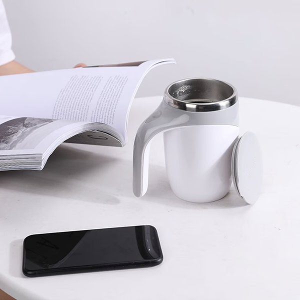 Self-Stirring Coffee Cup with Stainless Steel Inner Coating – Home, Travel