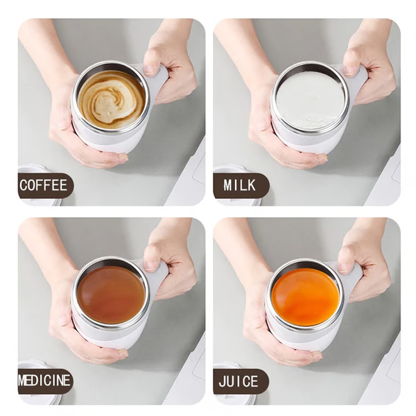 Self-Stirring Coffee Cup with Stainless Steel Inner Coating – Home, Travel