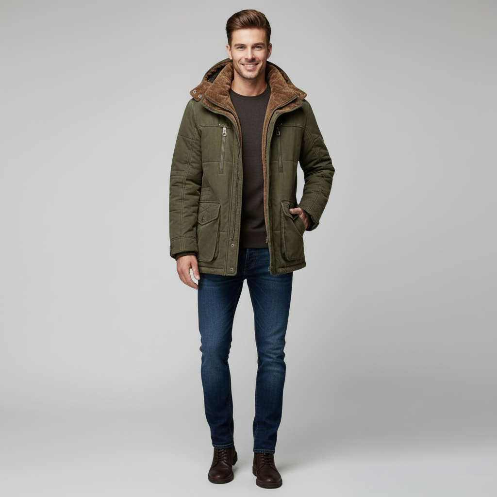 Thick Winter Coat for Men | Insulated Warm Outerwear | Casual Style | Perfect for Cold Weather Wear