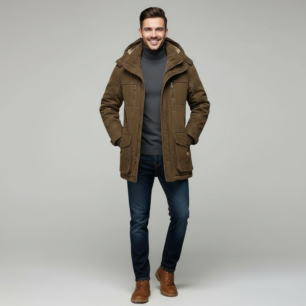 Thick Winter Coat for Men | Insulated Warm Outerwear | Casual Style | Perfect for Cold Weather Wear