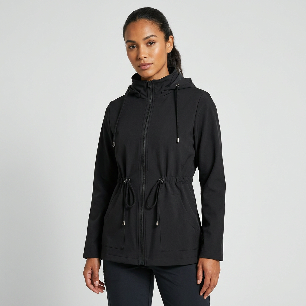 Casual Zip-Up Hooded Jacket with Drawstring Waist – Everyday Wear, Outdoor Style