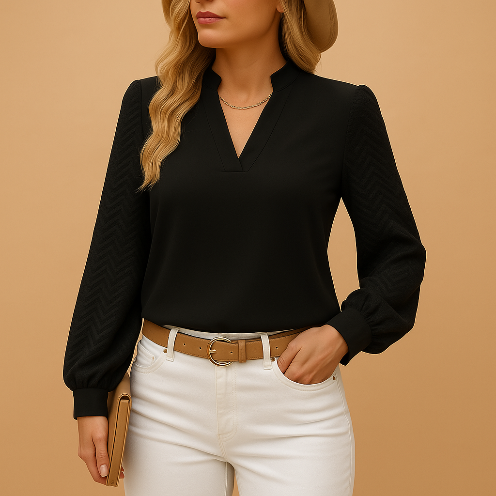 V-neck Women's Top | Elegant Design | Lightweight Fabric | Casual or Dressy Wear