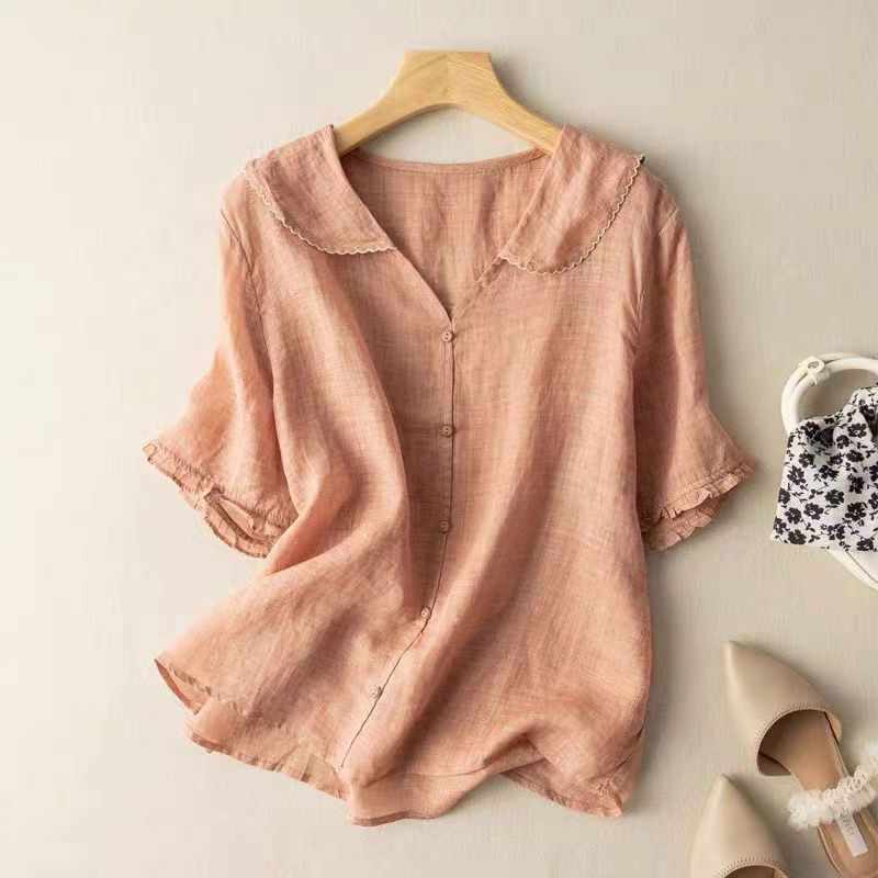 Vintage Button Detail Blouse | Lightweight Fabric | Casual Women's Top