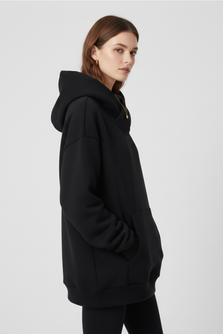 Hoodie with High Neck and Wide Hood for Women – Leisure, Everyday