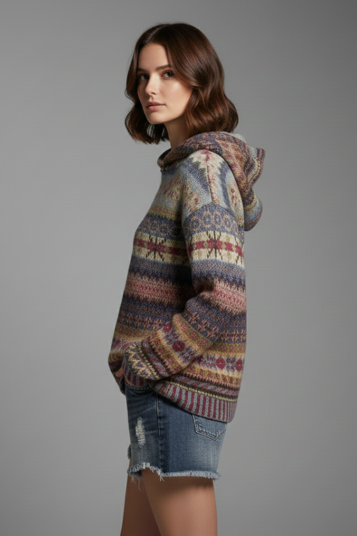 Women's Hoodie with Hood and Ribbed Cuffs – Casual Wear, Everyday Comfort