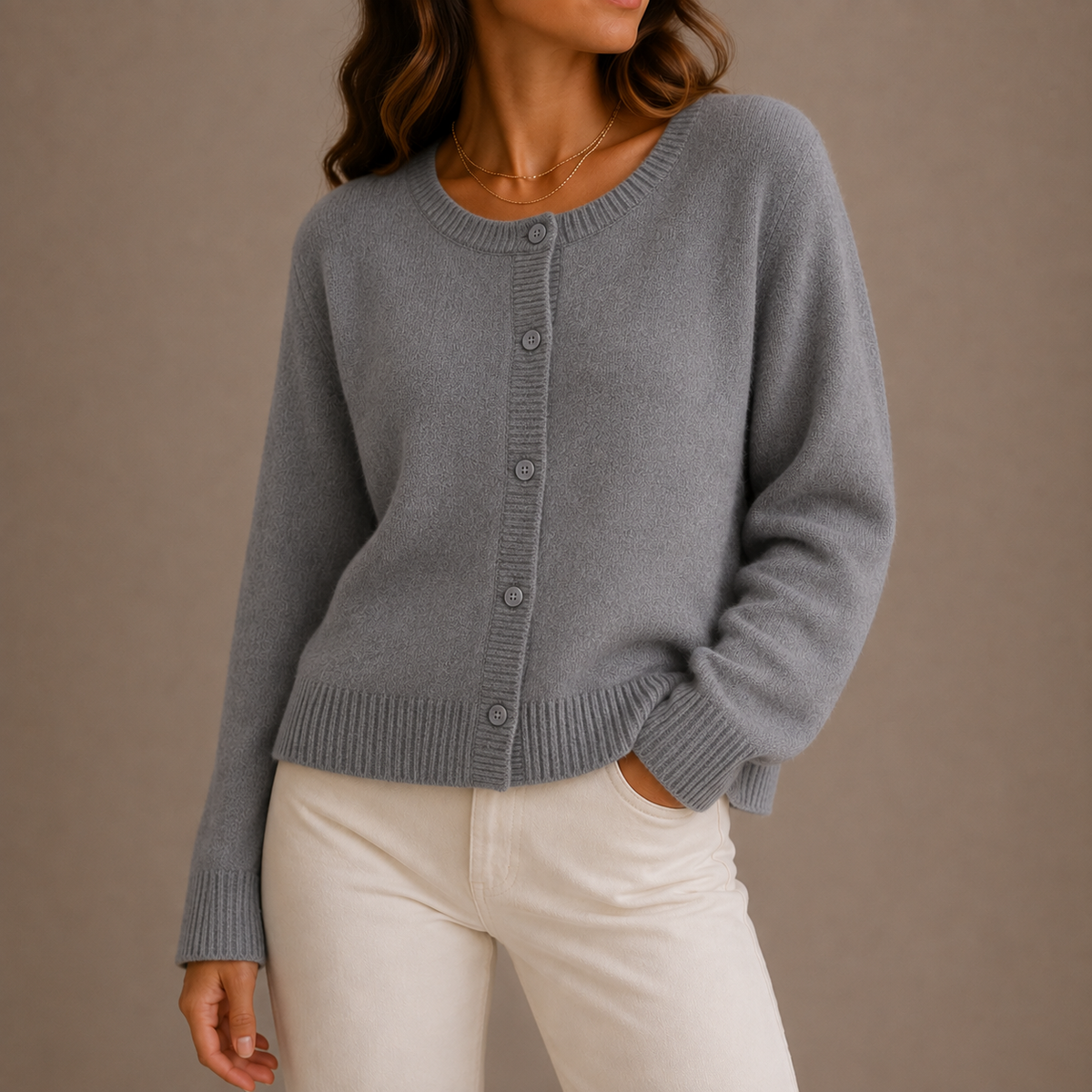 Women’s Knit Cardigan – Soft Button-Up, Long Sleeve – Casual, Everyday Wear