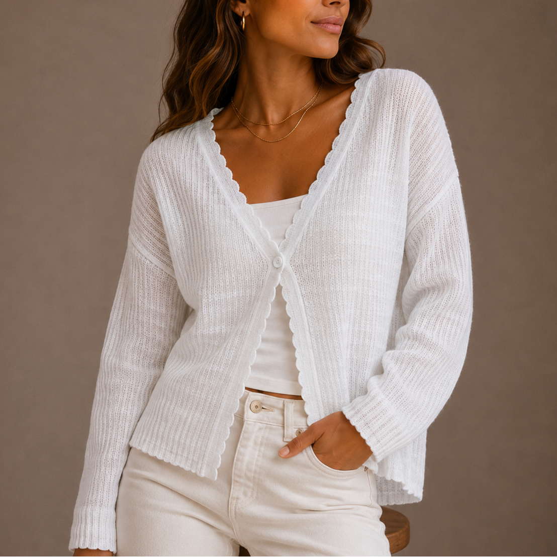 Women’s Knit Cardigan V-Neck Lightweight Button-Up – Casual, Everyday Wear