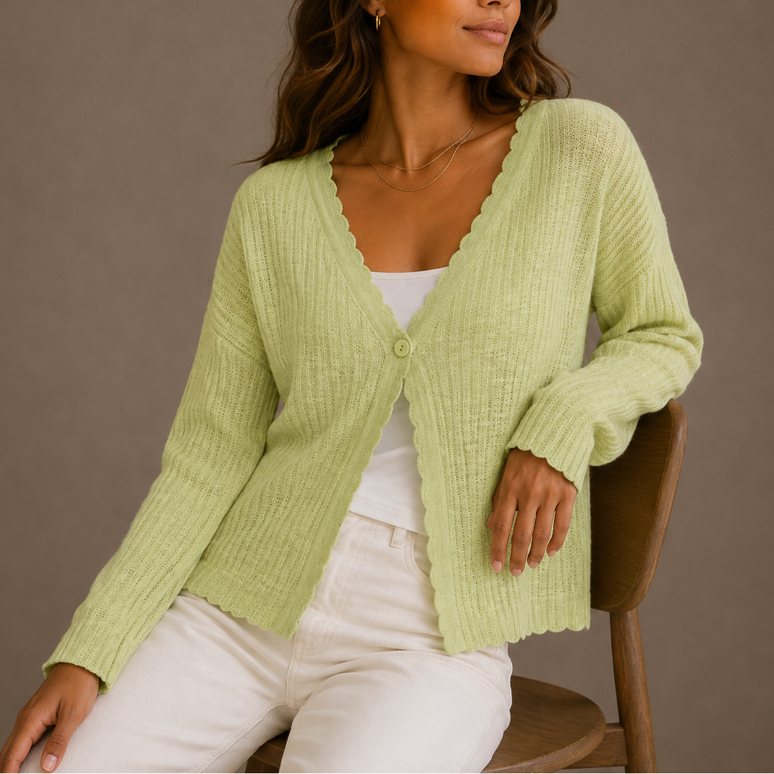 Women’s Knit Cardigan V-Neck Lightweight Button-Up – Casual, Everyday Wear