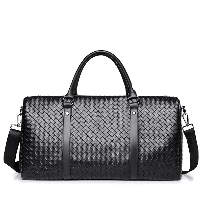 Woven Leather Duffle Bag – Travel, Weekend Getaway