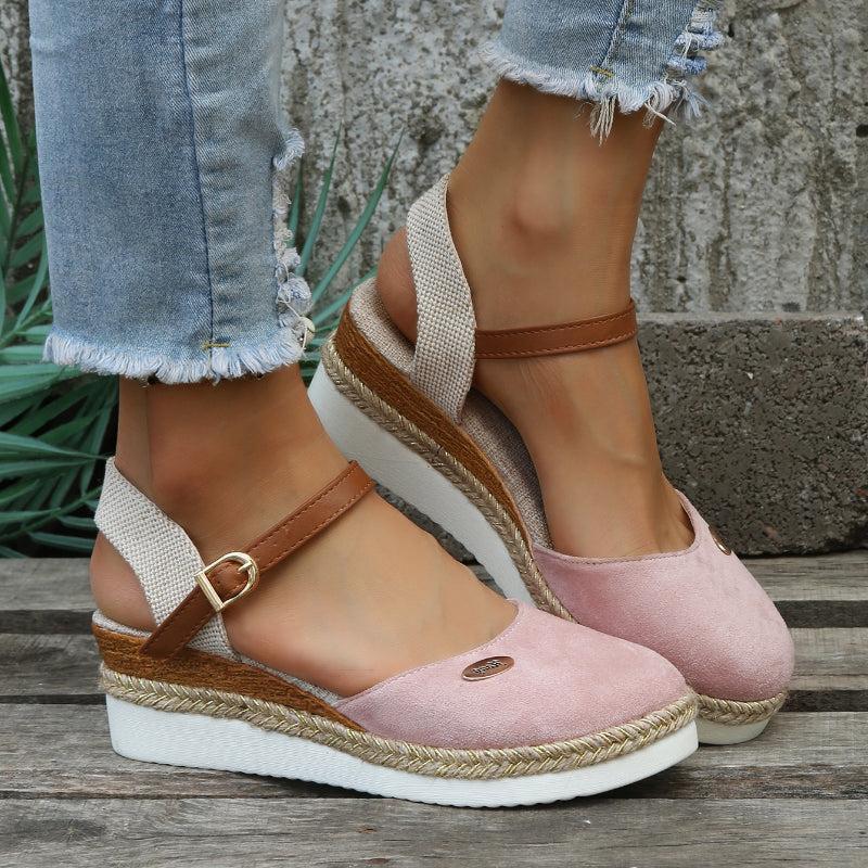Woven Orthopedic Cushioned Sandals for Women UK – Smart Casual Holiday Wear Evening Footwear