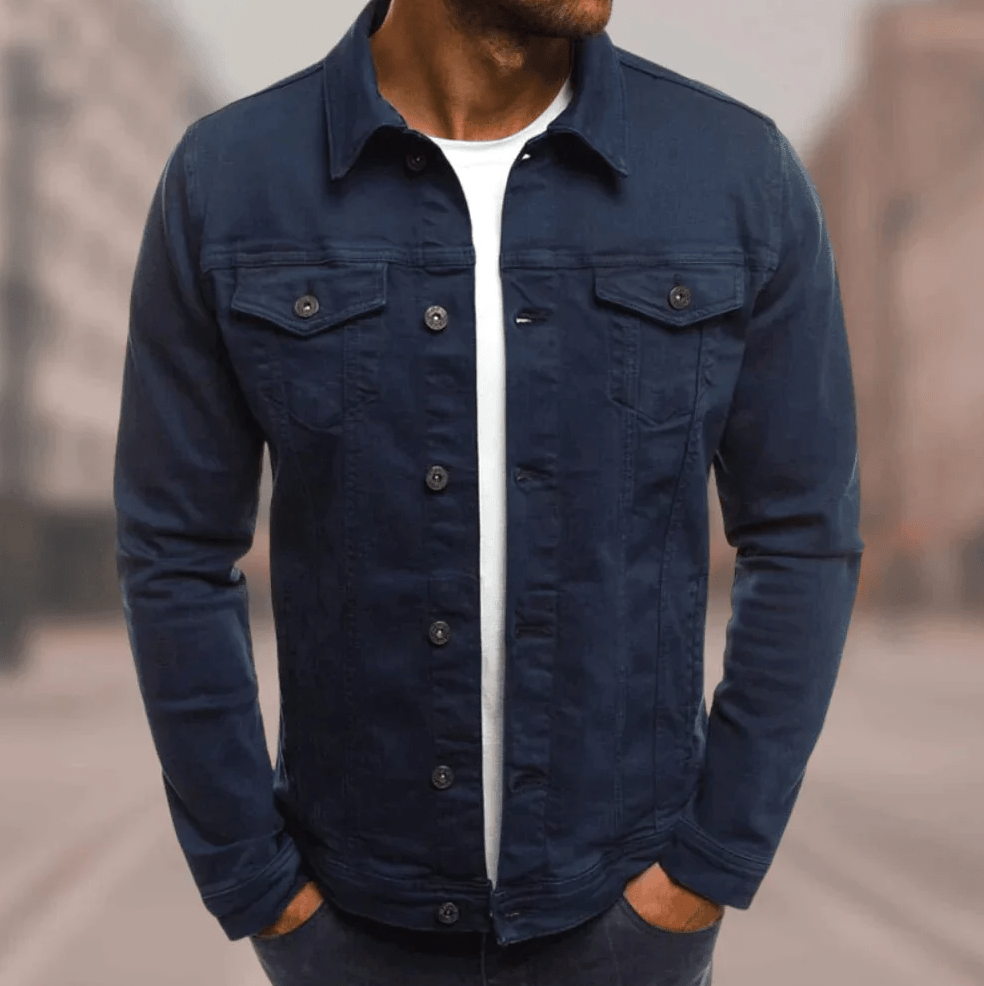 Cotton Trucker Jacket Men's Green – Casual, Office