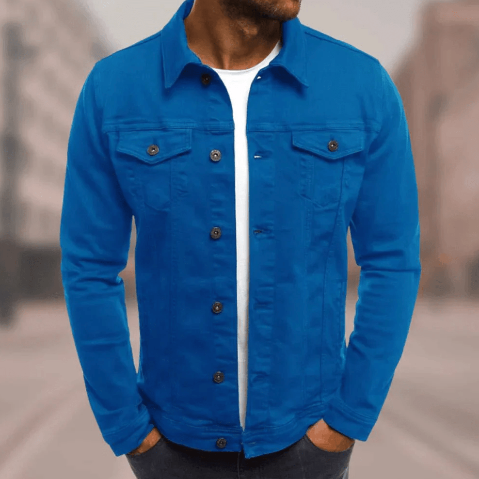 Cotton Trucker Jacket Men's Green – Casual, Office