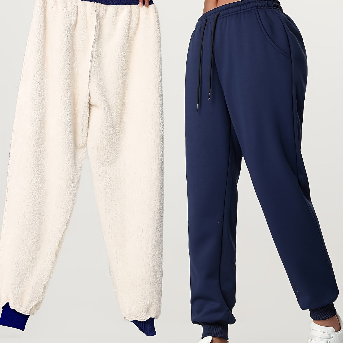 Fleece Joggers Women's Drawstring Sweatpants Elastic Waist – Casual, Home Loungewear