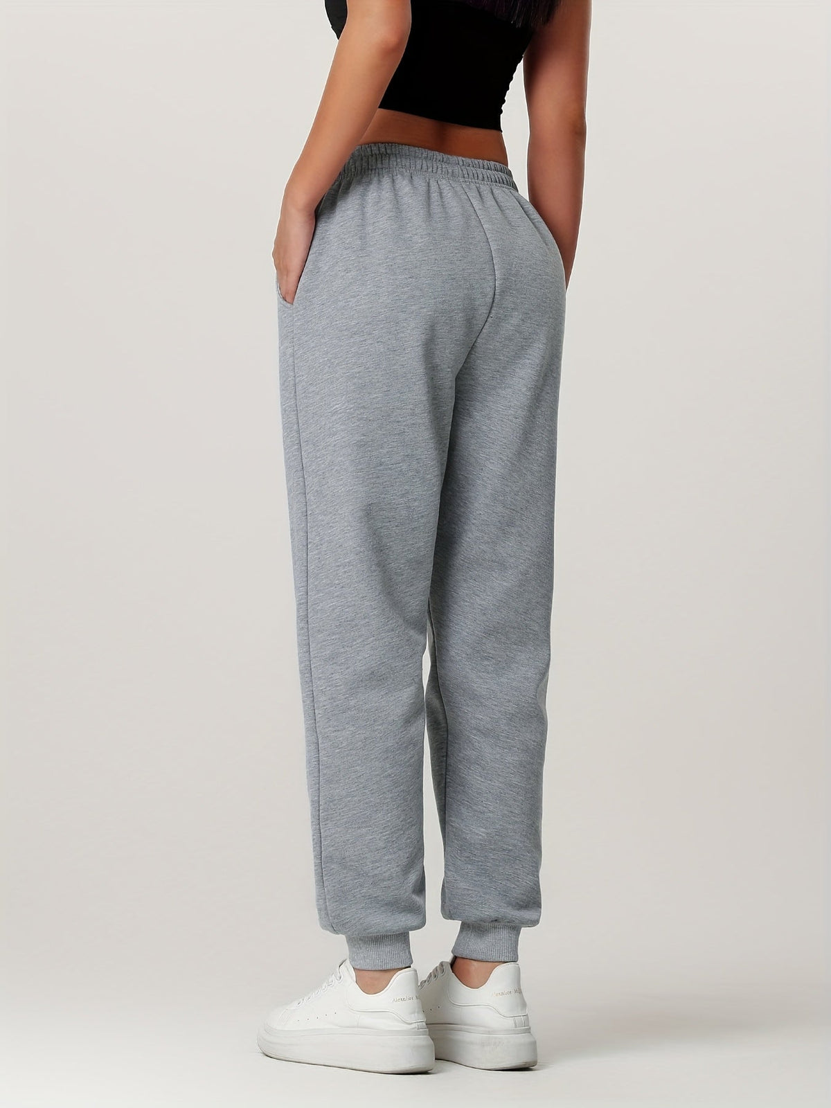 Fleece Joggers Women's Drawstring Sweatpants Elastic Waist – Casual, Home Loungewear