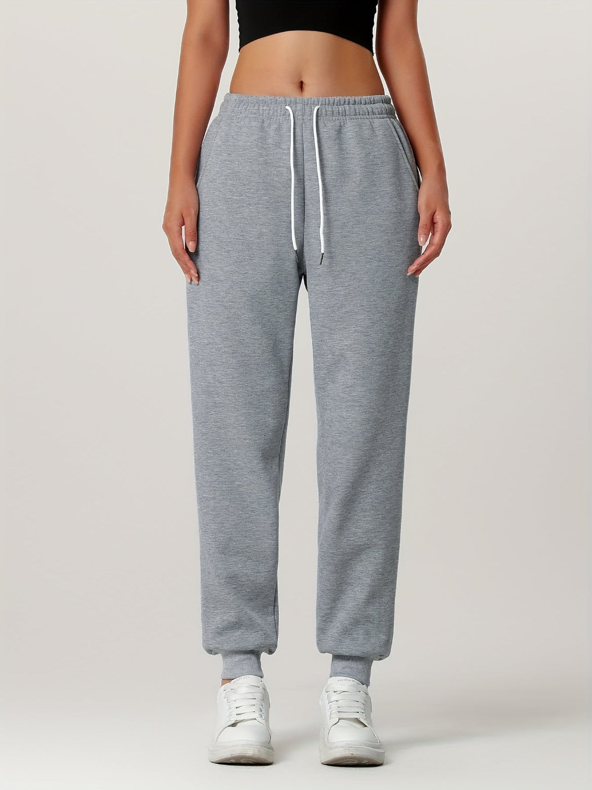 Fleece Joggers Women's Drawstring Sweatpants Elastic Waist – Casual, Home Loungewear